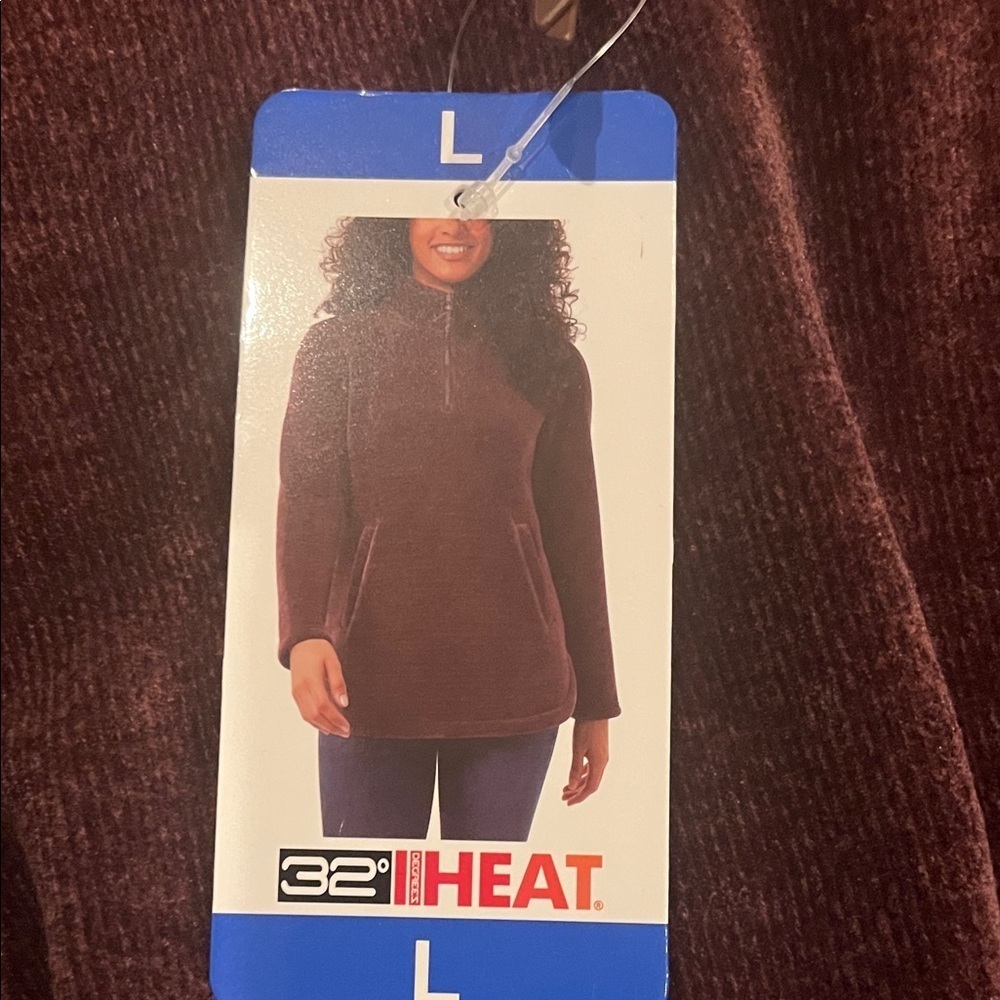 32 Degrees Dark Red Half-Zip Pullover cozy NWT L